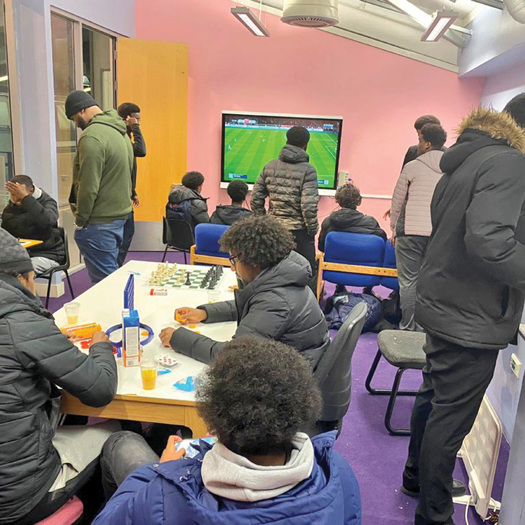 Clinical psychologists work with young men at Bruce Grove youth club in Haringey. Picture: Rise Projects