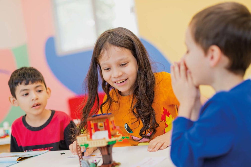 Building LEGO models at Brick Club gives children opportunities to overcome challenges and work together to solve problems. Picture: Ilusionistas