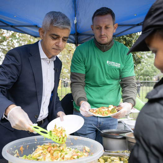 The Mayor of London, Sadiq Khan, visited Our GreenHut in Brixton which provides meals to children outside of school hours. Picture: Greater London Authority