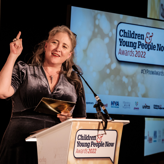 Kathy Evans presents an award at the Children and Young People Now Awards 2022. Picture: Colin Miller