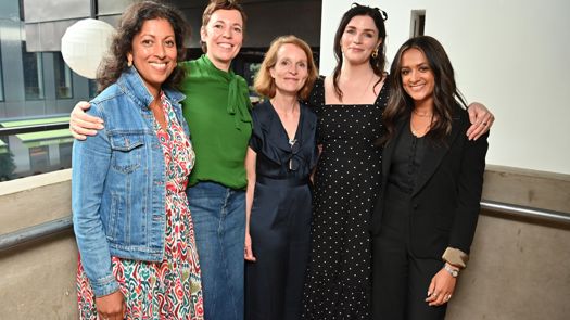 Susie McDonald, Aisling Bea, Olivia Colman, Priyanga Burford and Amy-Leigh Hickman at Tender's annual awards. Picture: Tender