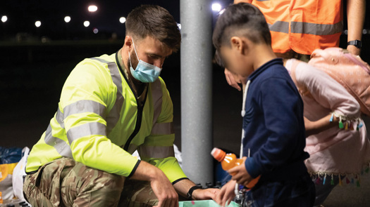 Families were evacutated from Afghanistan to the UK early last year. Picture: MOD