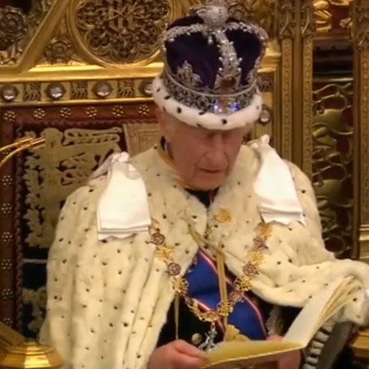 King Charles III delivers his first King's Speech under a Labour government. Picture: Parliament TV