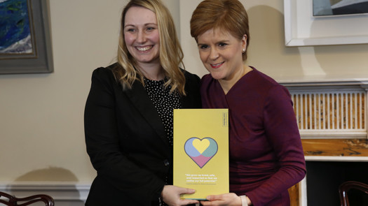 Sturgeon, pictured at the launch of The Promise in 2020, pledged continued support for the plan in her resignation speech. Picture: Nicola Sturgeon/The Promise