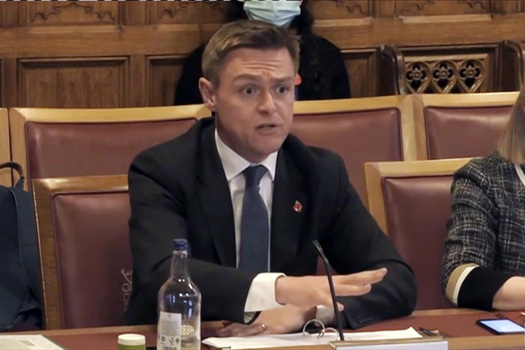 Children's minister Will Quince described family hubs as Sure Start +++. Image: Parliament TV