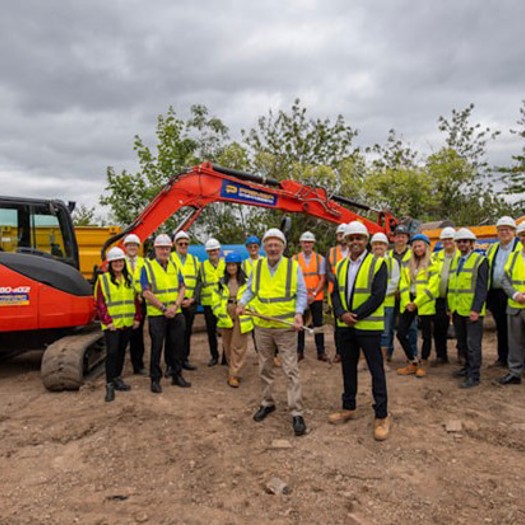 Leicester City Council officials joined staff from Scope Construction at the ground breaking ceremony. Picture: Leicester council