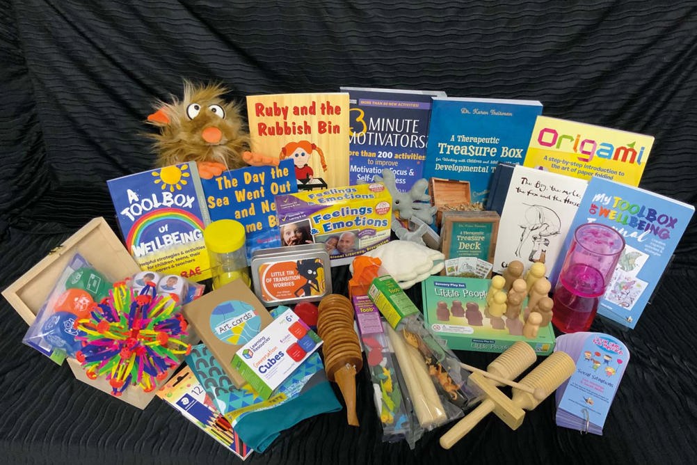 Wellbeing Boxes contain therapeutic resources to help school staff support children