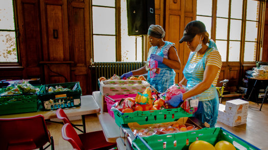 Volunteers in action at the Community Food Hub  in Tottenham. Picture: Ato Yankey