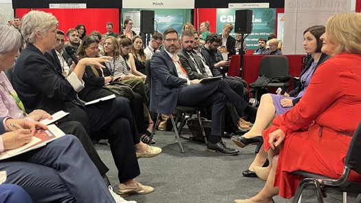 Shadow education secretary Bridget Phillipson speaks to former children's commissioner for England Anne Longfield at the Youth Zone. Picture: Sian Hopkins