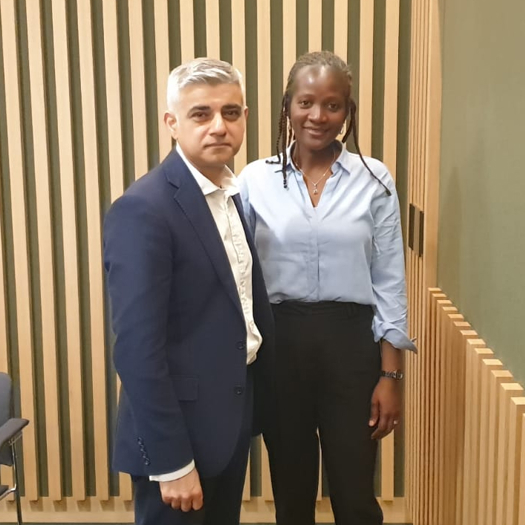 Sadiq Khan met with Hakim Sillah's mother, Saranba, in March. Picture: Saranba Sillah