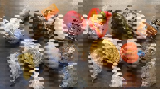 Images shared online showed tiny portions of food sent to families. Picture: Twitter/Angela Rayner