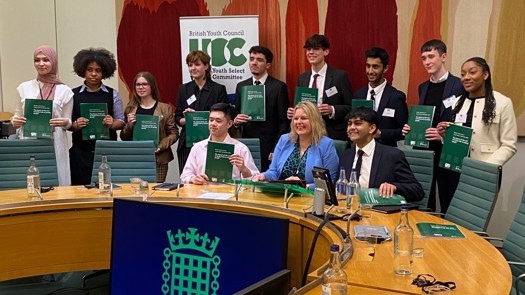 Members of the Youth Select Committee present the report in parliament. Picture: Ryan Kearney MYP/Twitter