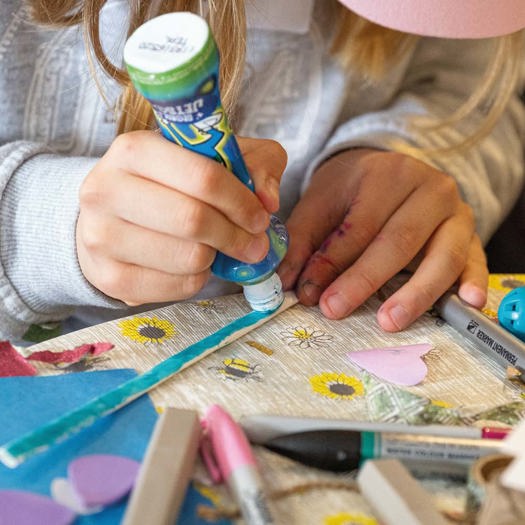 All About Me sessions take a therapeutic approach in helping children create art as a way of documenting their experiences. Picture: Blue Cabin 