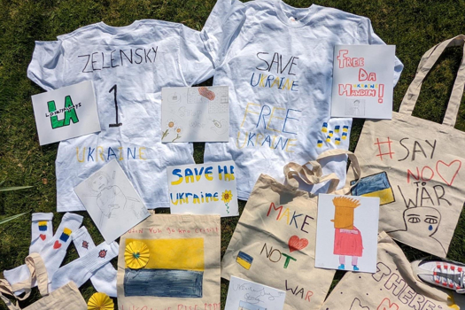 Young people at Feltham YOI worked with Kintetic Youth to produce art centred around the war in Ukraine. Picture: Kinetic Youth