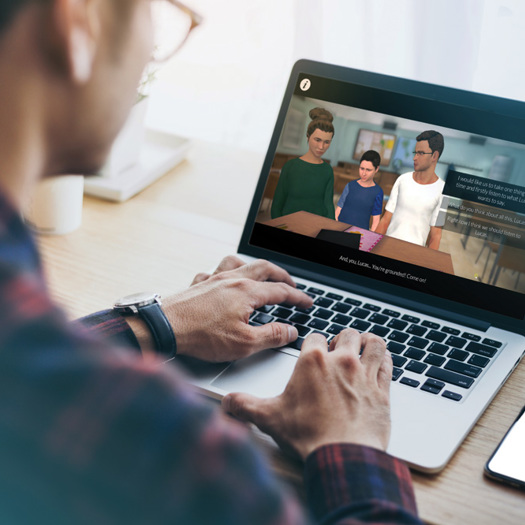 Online tool helps users to gain knowledge and confidence in engaging with children about abuse through simulated scenarios. Picture: Attensi