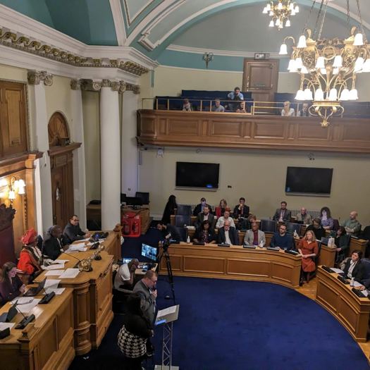 Campaigner Terry Galloway urged councillors to vote in support of the motion. Picture: Fiona Simpson/CYP Now