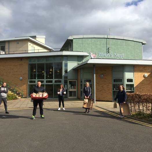 Volunteers prepare to deliver parcels in Dudley. Picture: Dudley CVS