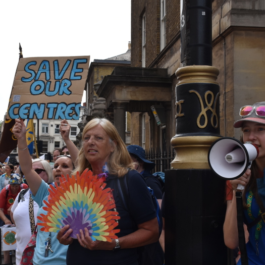 A protest was previously held in June 2023 following closures of activity centres and overseas units. Picture: Lawrence Weetman
