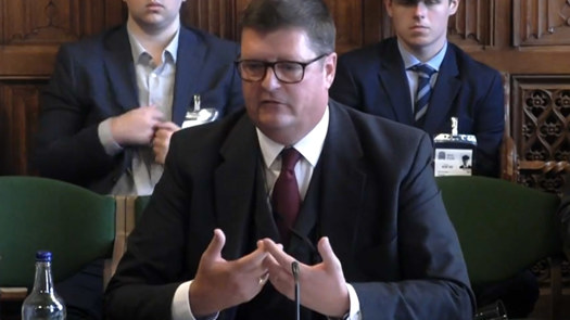 Martyn Oliver gives evidence to the education select committee. Picture: Parliament TV