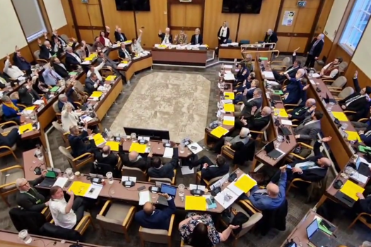 Nottinghamshire councillors pass the motion. Picture: Terry Galloway/Twitter