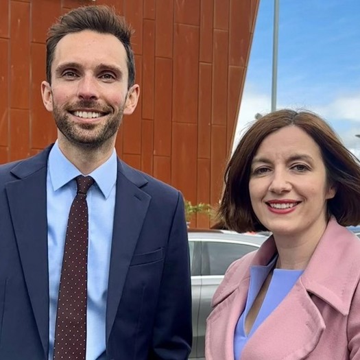 Josh MacAlister (left) elected as a Labour MP while Bridget Phillippson (right) has retained her seat. Picture: Bridget Phillipson/X 