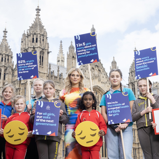 Girlguiding members went to parliament to launch the organisation's manifesto for the next government. Picture: Girlguiding